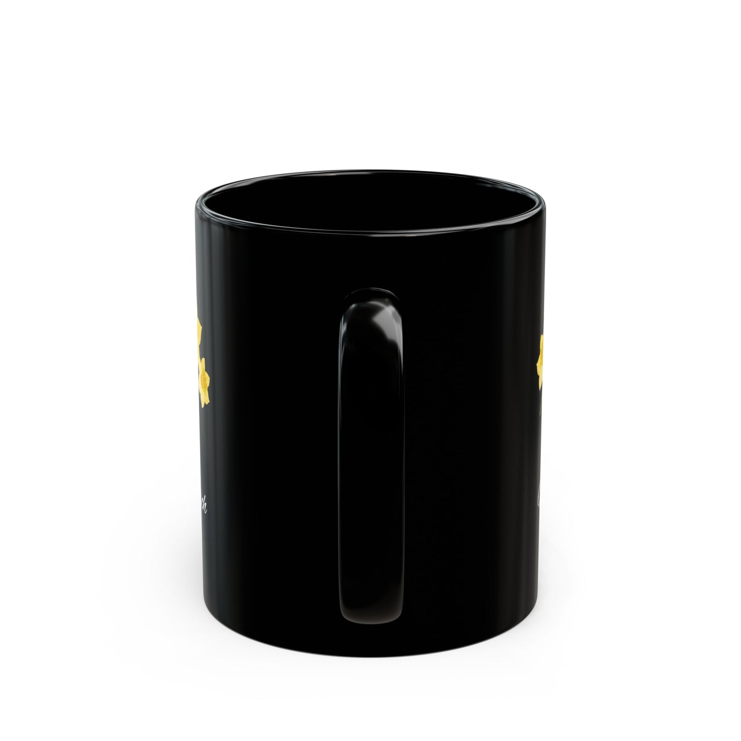 March Birth Month Daffodil Flower Black Mug (11oz, 15oz)