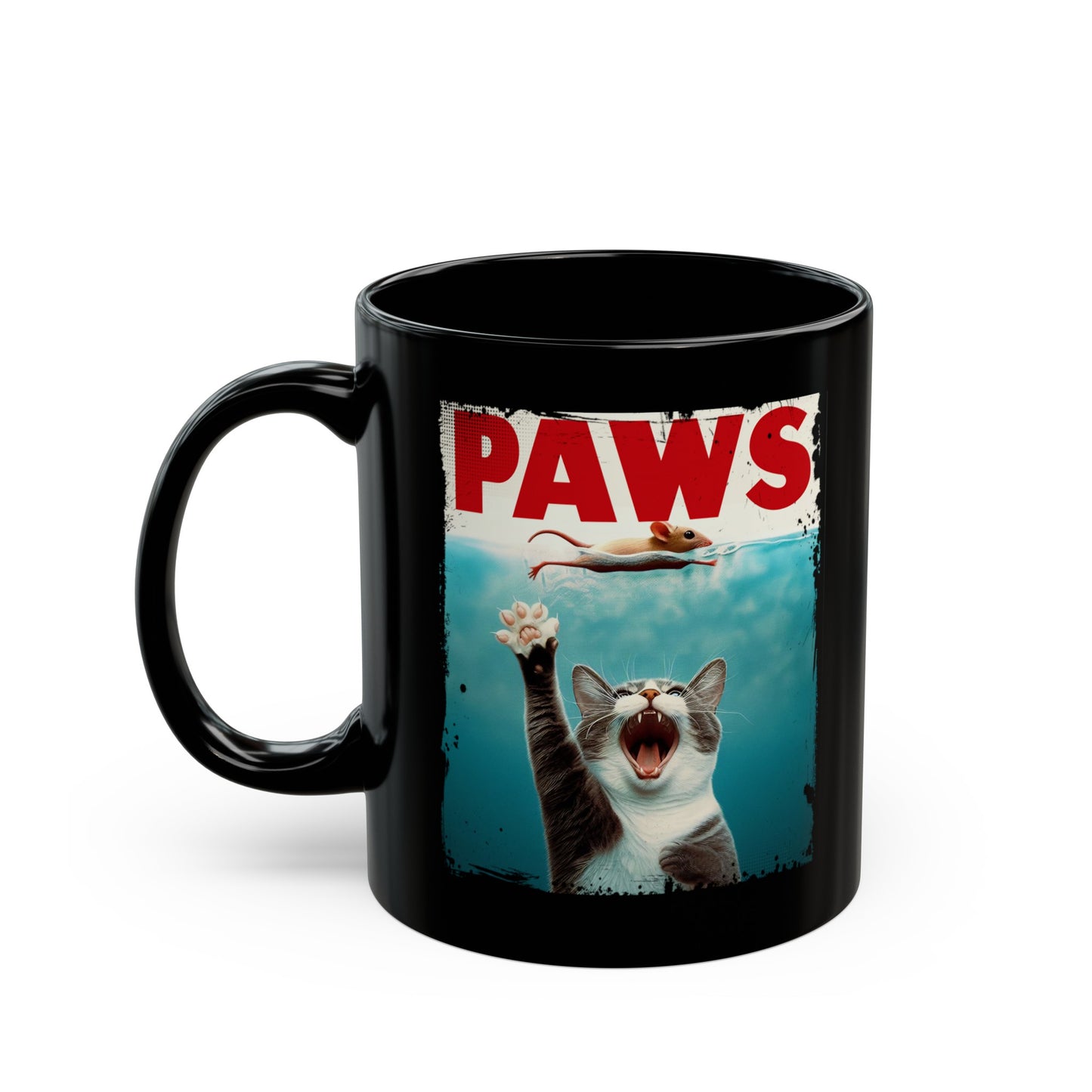 Paws Capture Beneath the Surface Black Mug (11oz, 15oz)