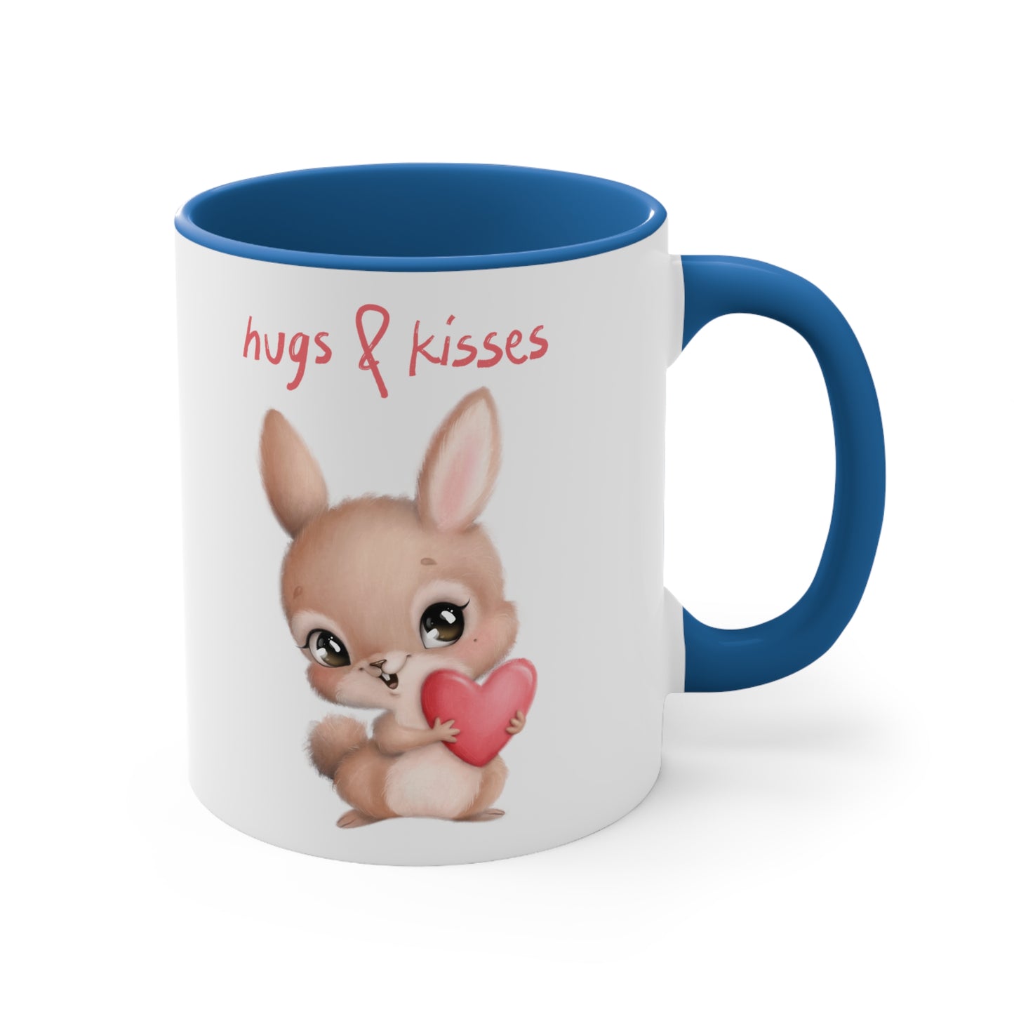Hugs & Kisses Bunny Accent Coffee Mug, 11oz