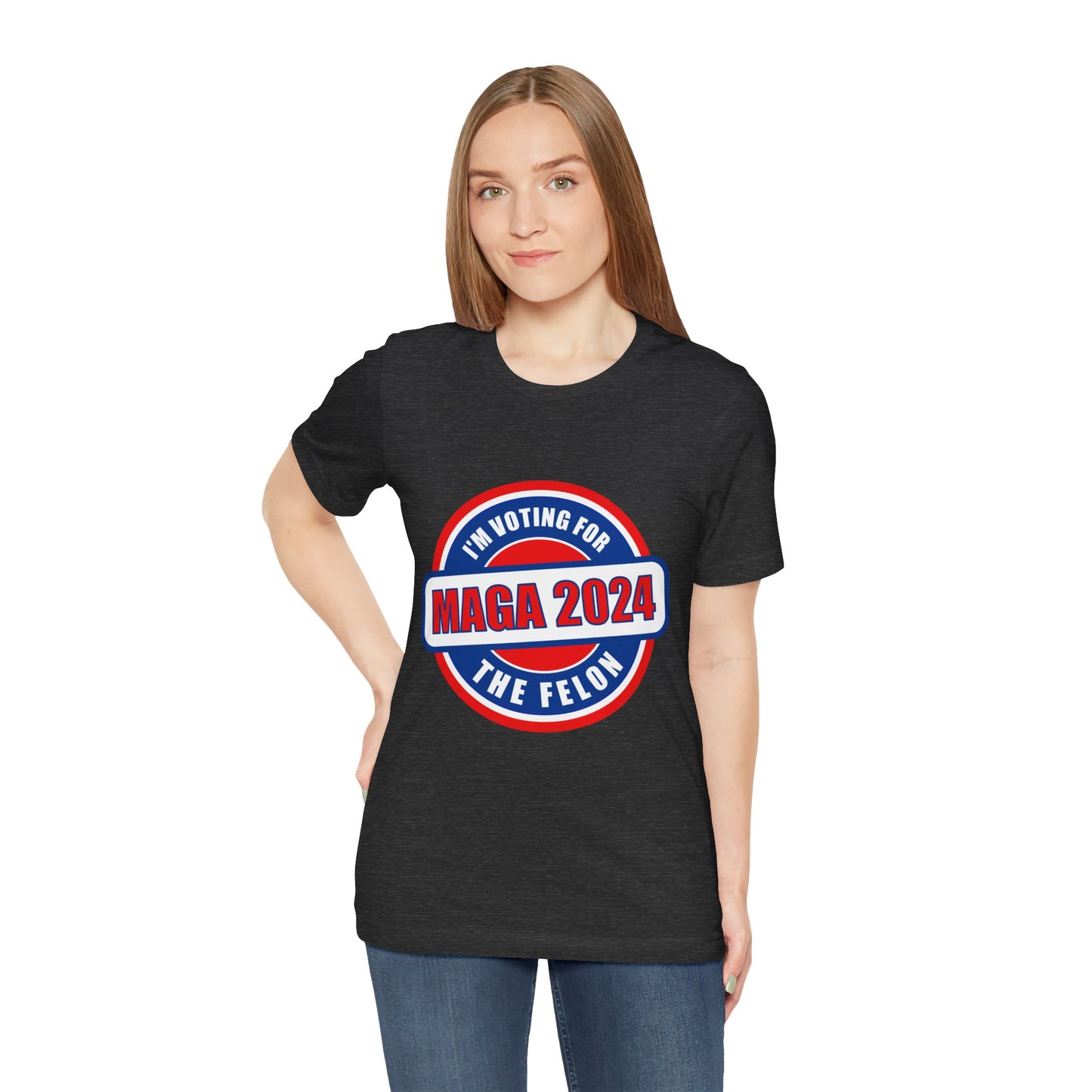 I'm Voting for the Felon Mega 2024 Unisex Jersey Short Sleeve Tee
