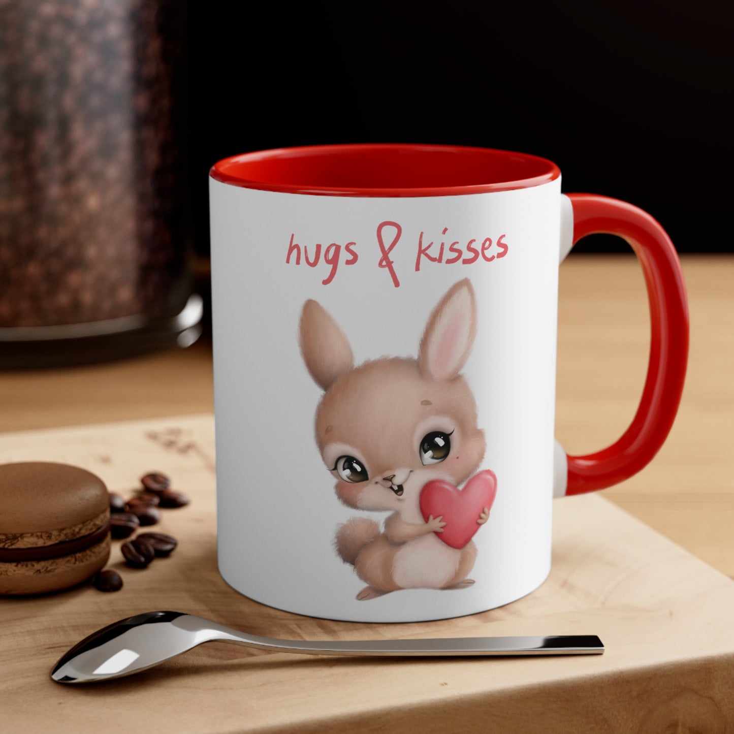 Hugs & Kisses Bunny Accent Coffee Mug, 11oz