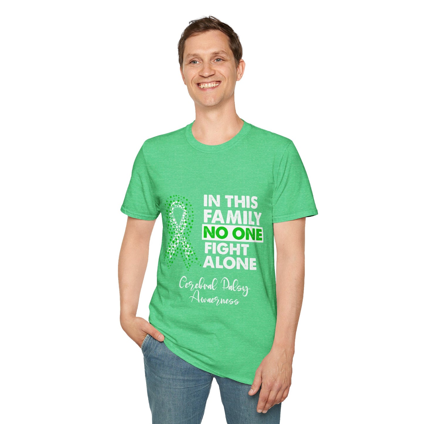 Cerebral Palsy Awareness T-Shirt - "In This Family No One Fights Alone"