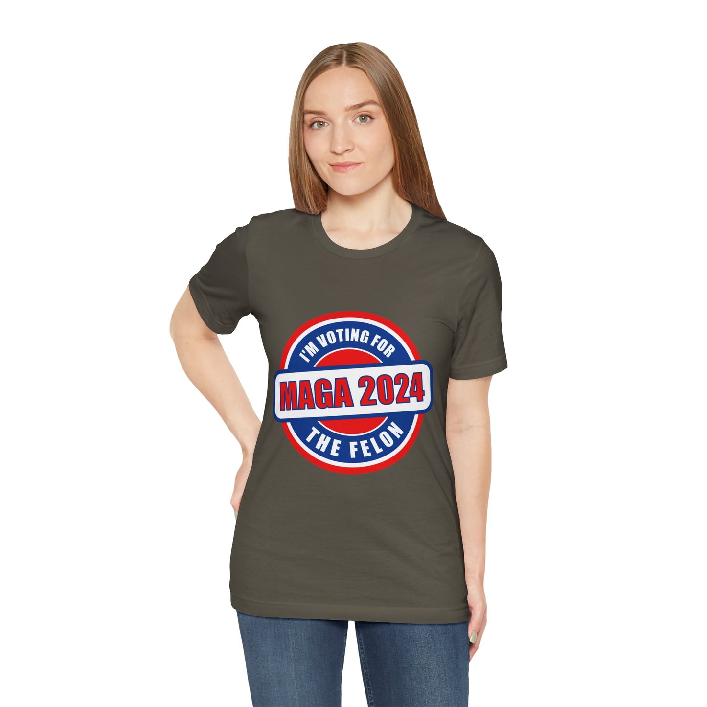 I'm Voting for the Felon Mega 2024 Unisex Jersey Short Sleeve Tee
