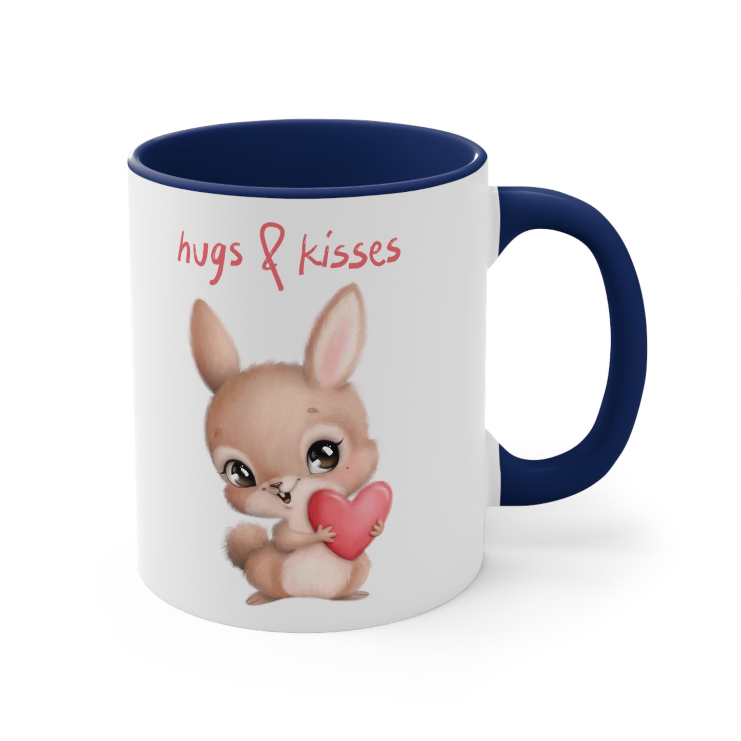 Hugs & Kisses Bunny Accent Coffee Mug, 11oz