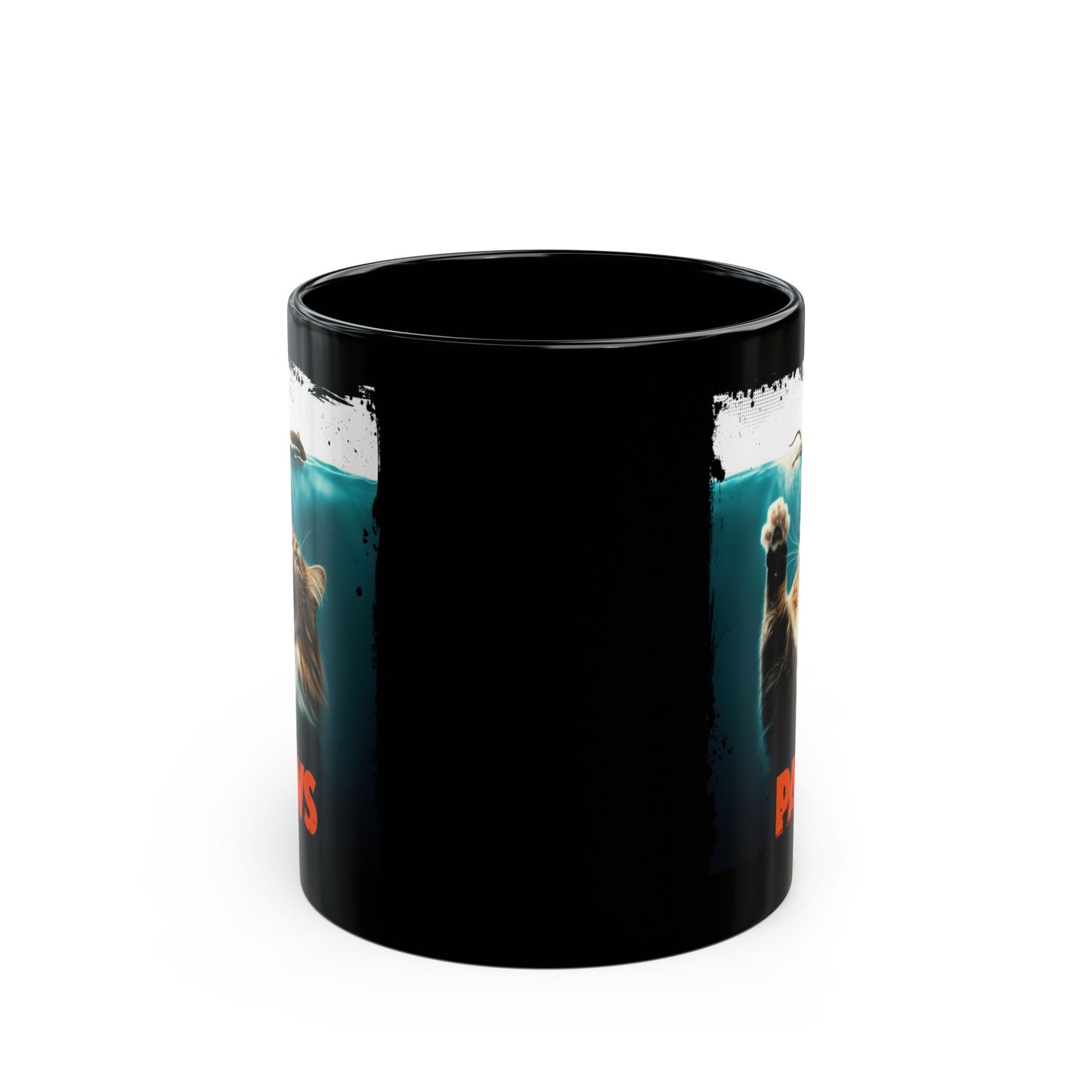 Paws Attack of the Fluff Black Mug (11oz, 15oz)