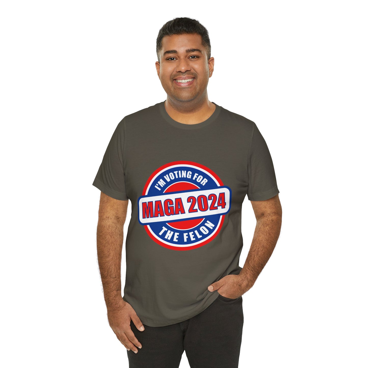 I'm Voting for the Felon Mega 2024 Unisex Jersey Short Sleeve Tee