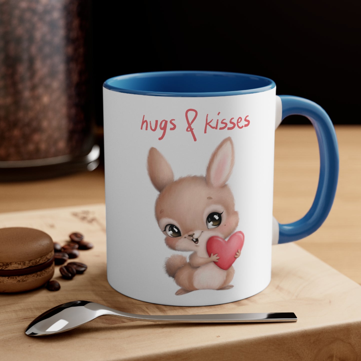 Hugs & Kisses Bunny Accent Coffee Mug, 11oz