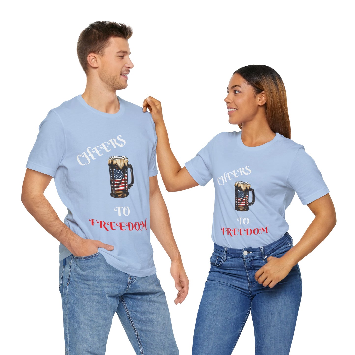 Cheers to Freedom Unisex Jersey Short Sleeve Tee