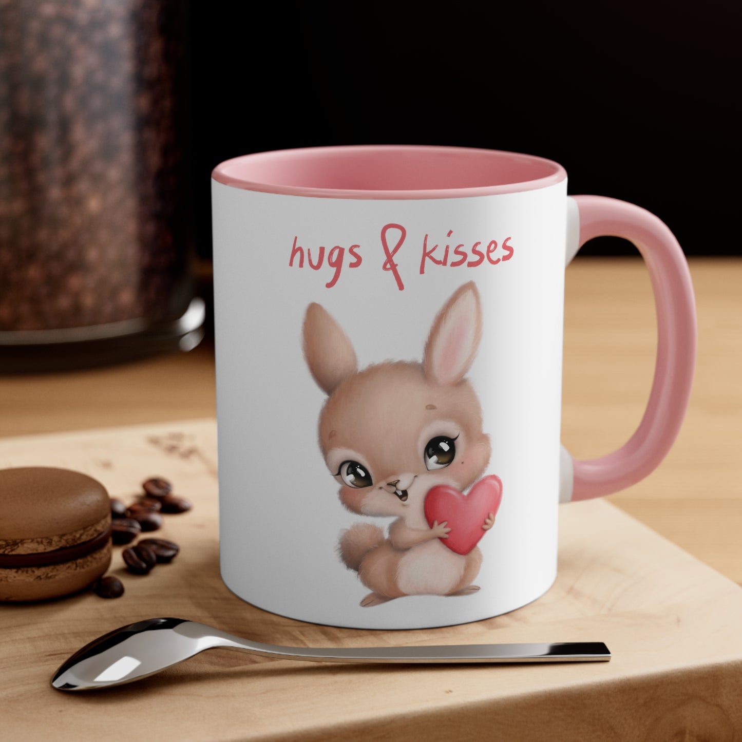 Hugs & Kisses Bunny Accent Coffee Mug, 11oz
