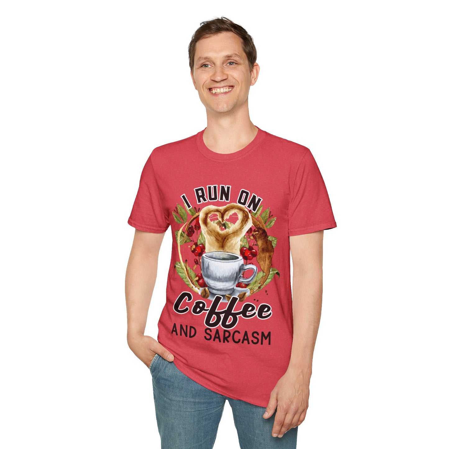 Funny Coffee and Sarcasm Unisex Softstyle T-Shirt