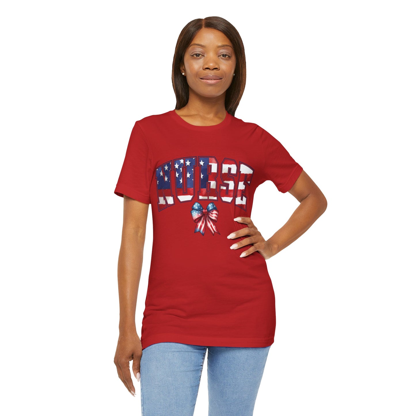 Patriotic Nurse Unisex Jersey Short Sleeve Tee