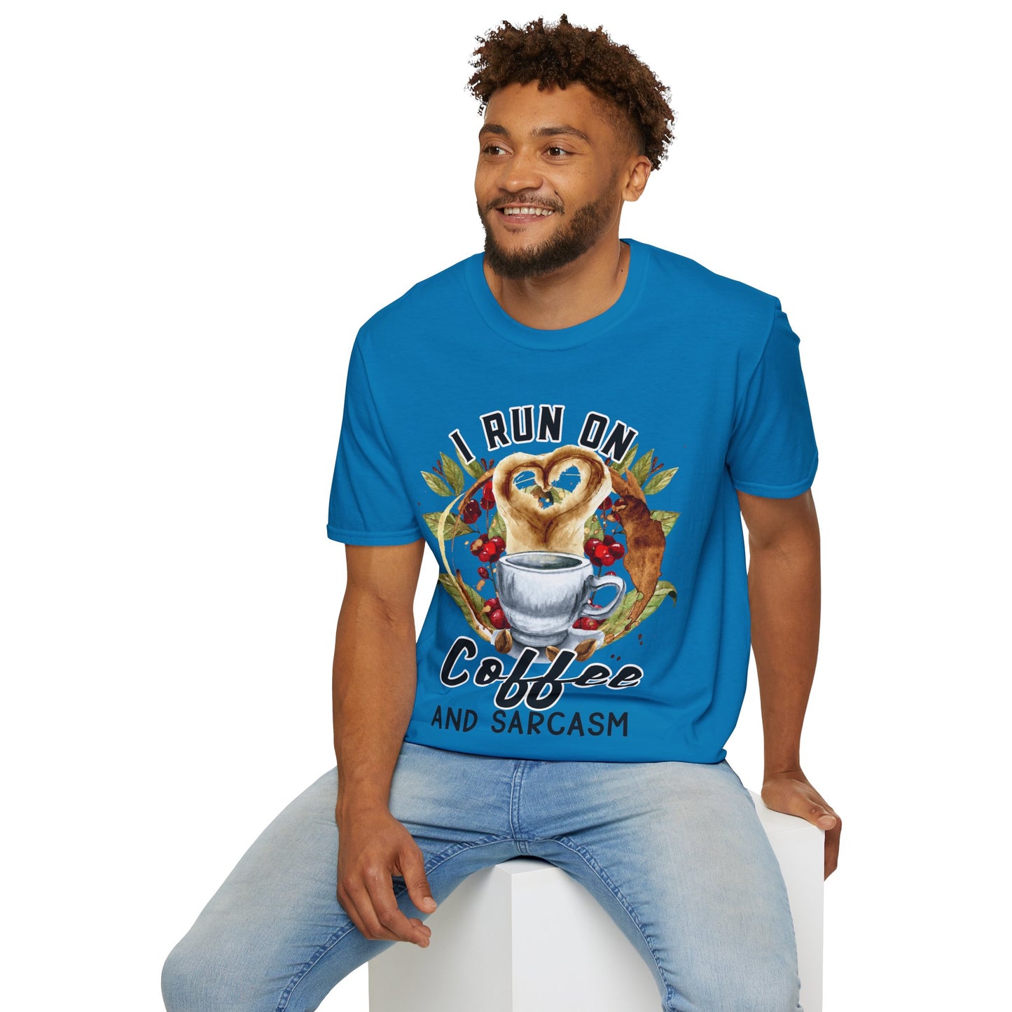 Funny Coffee and Sarcasm Unisex Softstyle T-Shirt