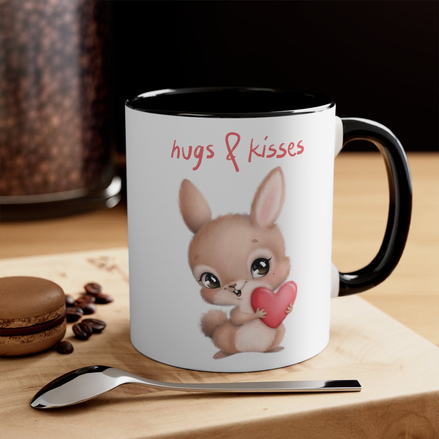 Hugs & Kisses Bunny Accent Coffee Mug, 11oz