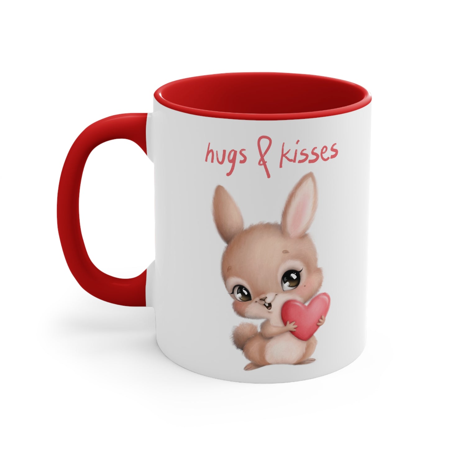 Hugs & Kisses Bunny Accent Coffee Mug, 11oz