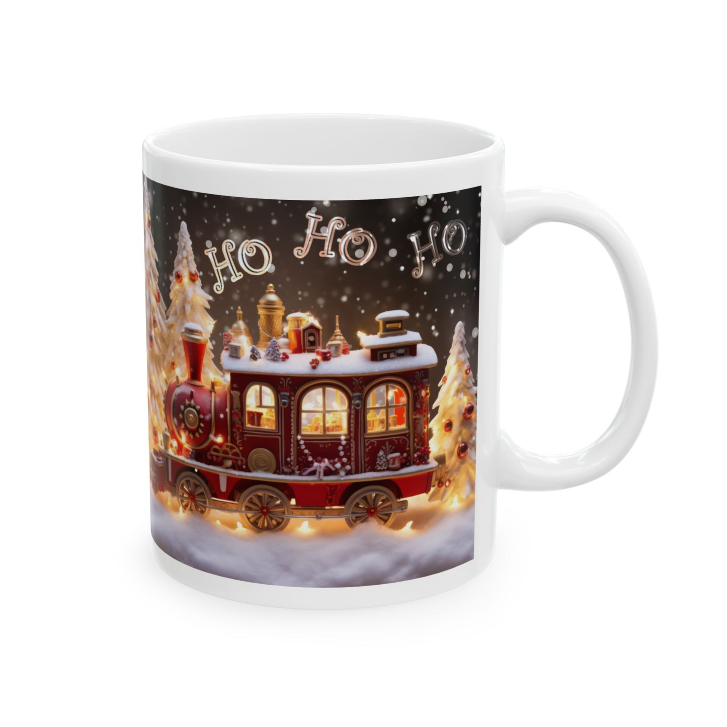 3D Christmas train Ceramic Mug, (11oz, 15oz)