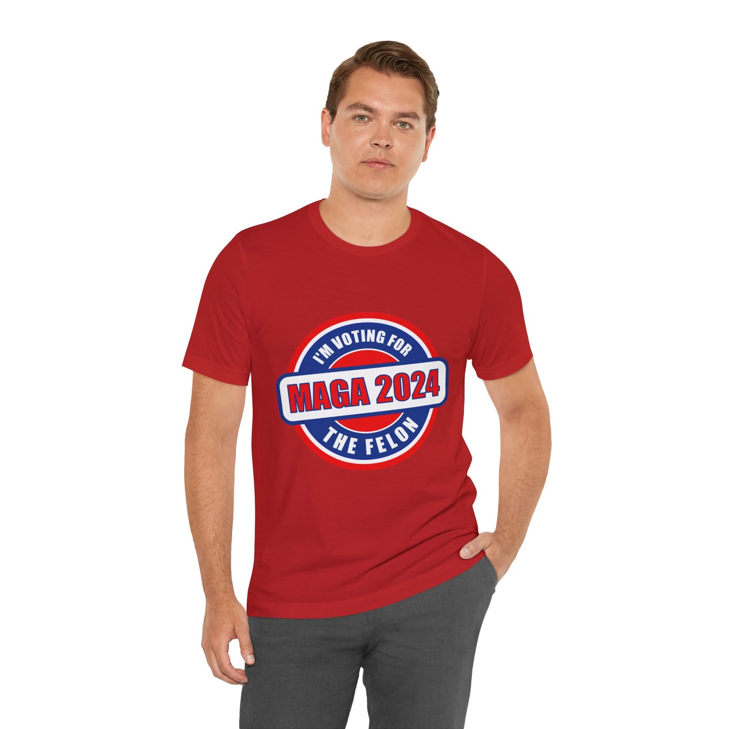 I'm Voting for the Felon Mega 2024 Unisex Jersey Short Sleeve Tee