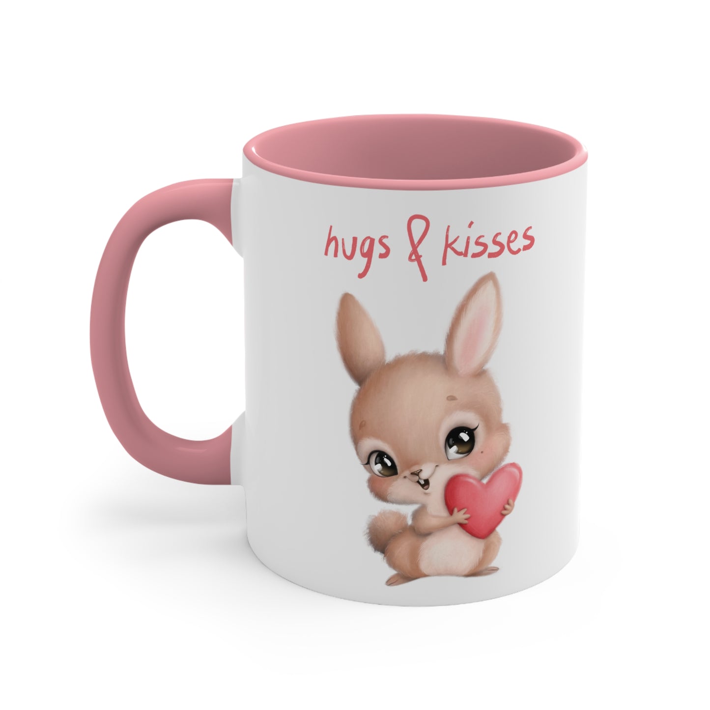Hugs & Kisses Bunny Accent Coffee Mug, 11oz