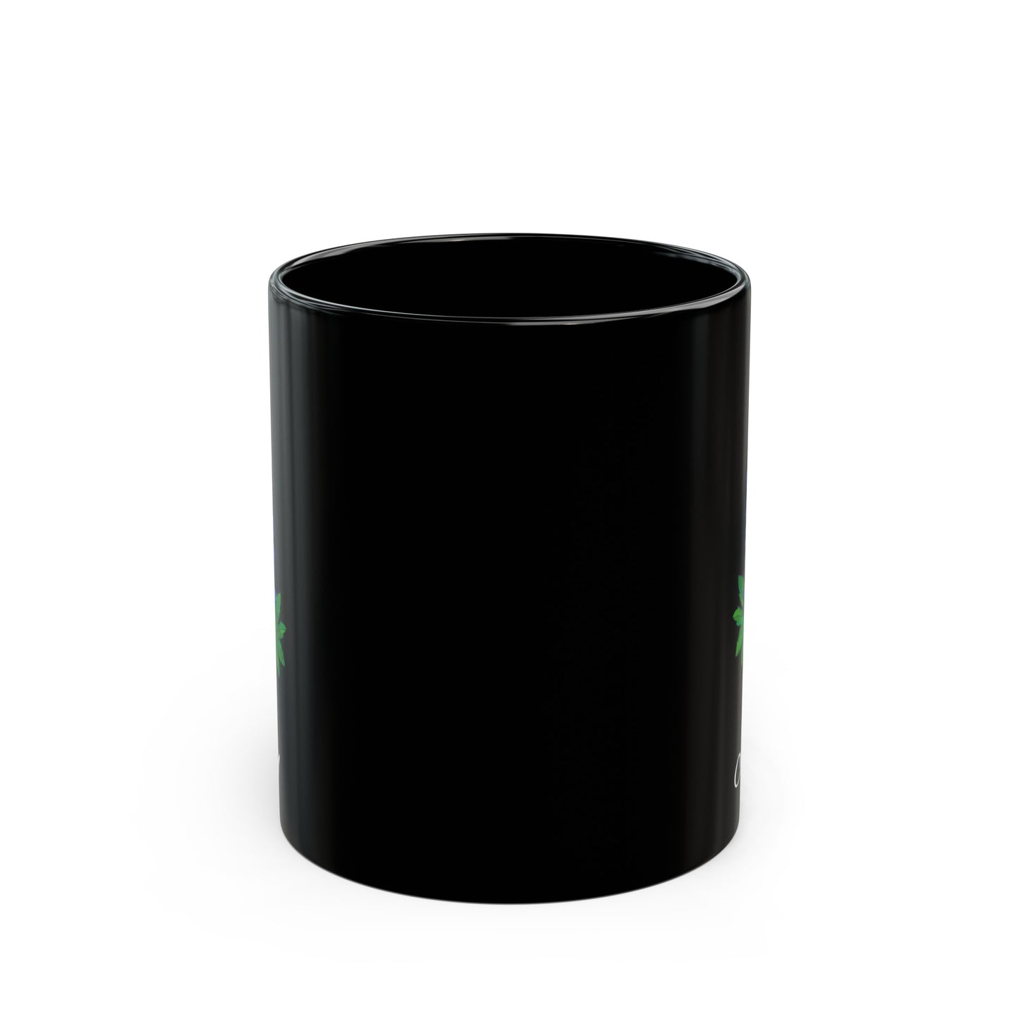 July Birth Flower Larkspur Black Mug (11oz, 15oz)