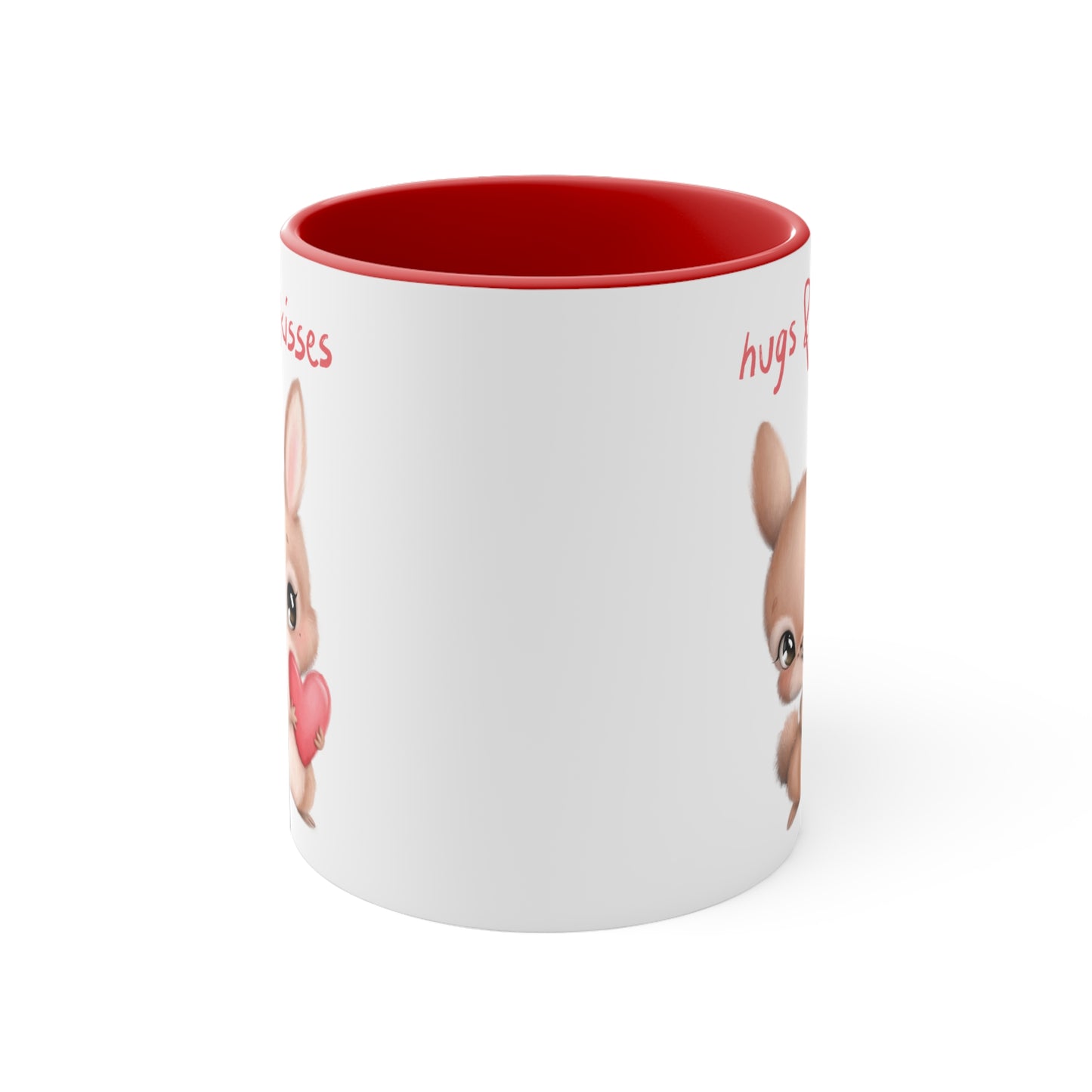 Hugs & Kisses Bunny Accent Coffee Mug, 11oz