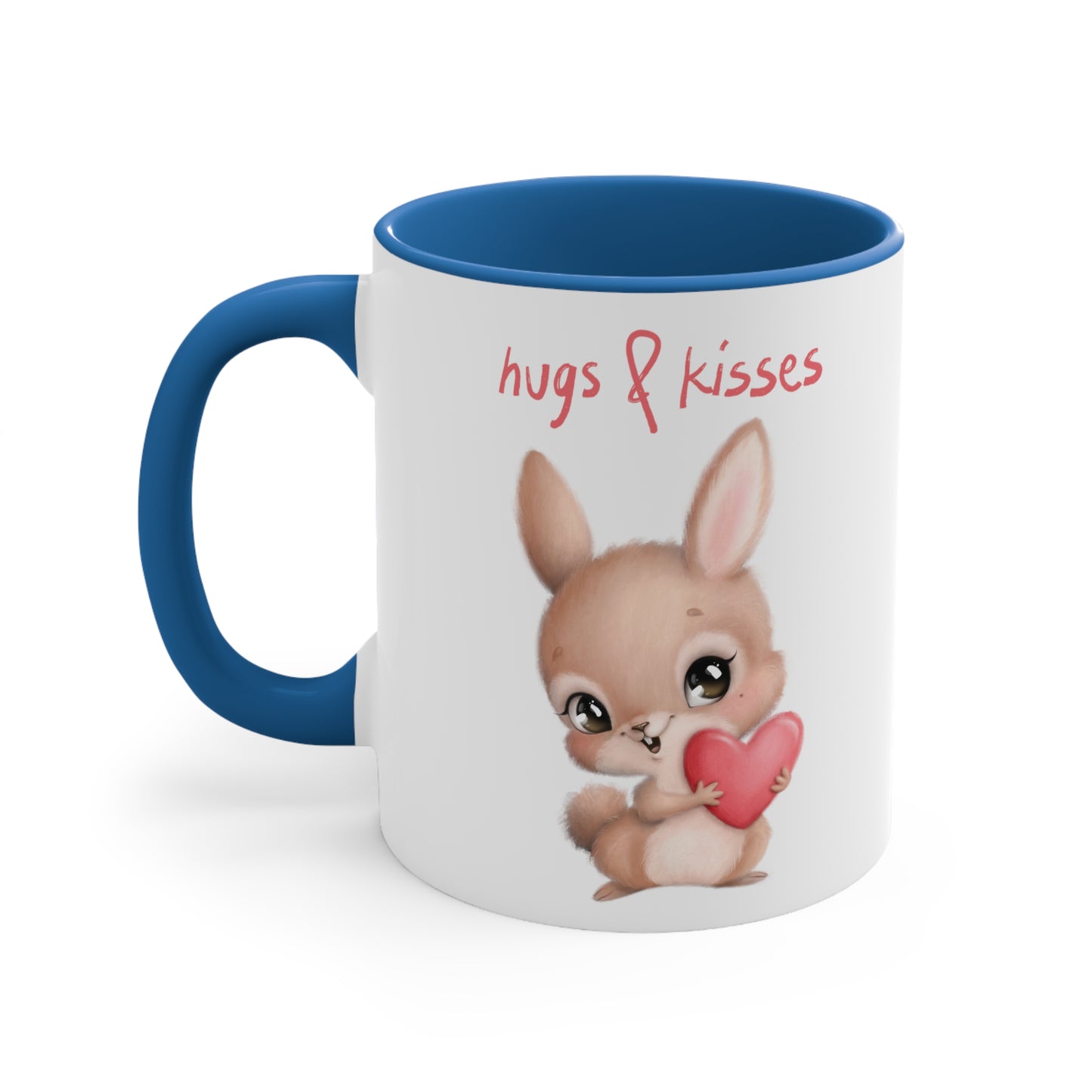 Hugs & Kisses Bunny Accent Coffee Mug, 11oz