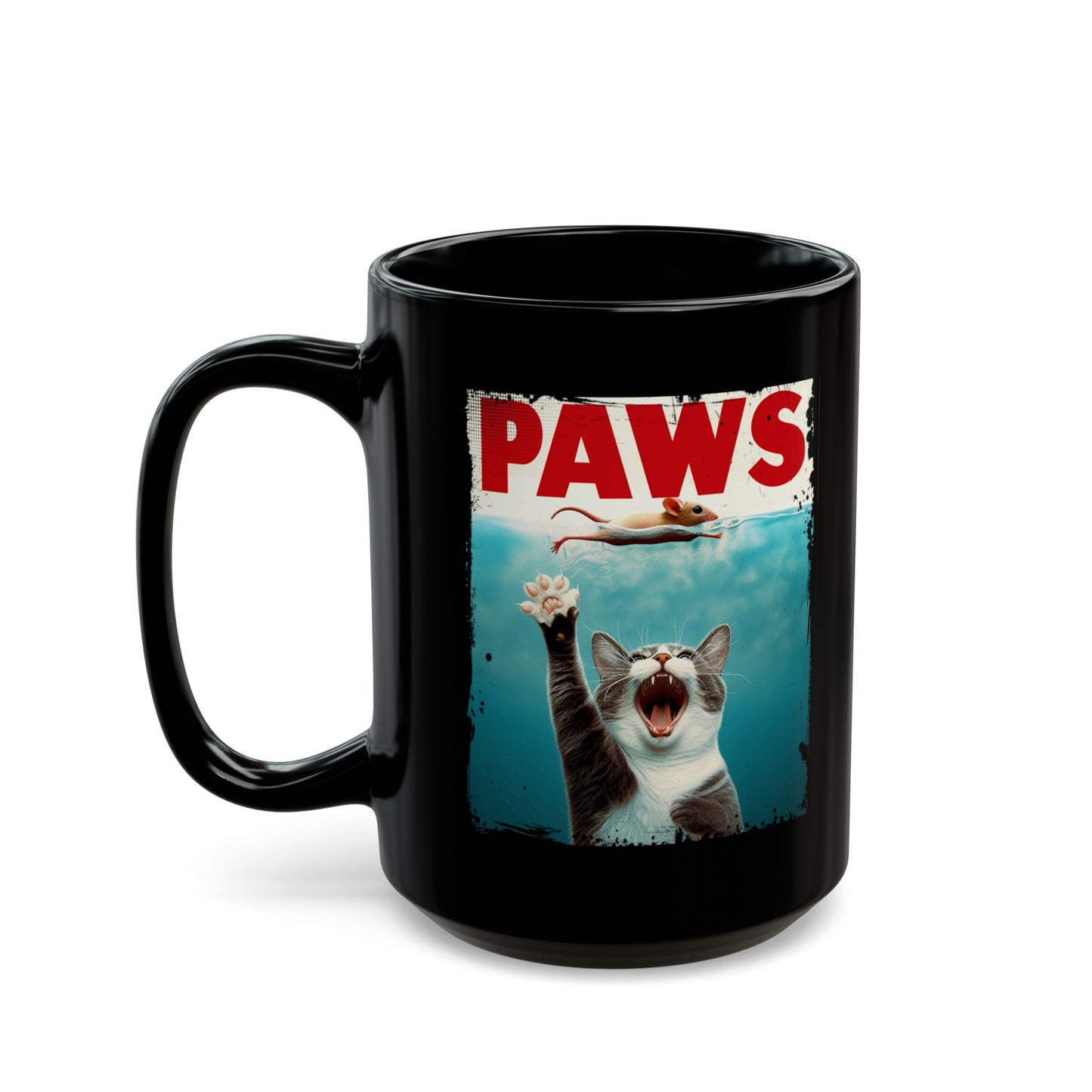 Paws Capture Beneath the Surface Black Mug (11oz, 15oz)