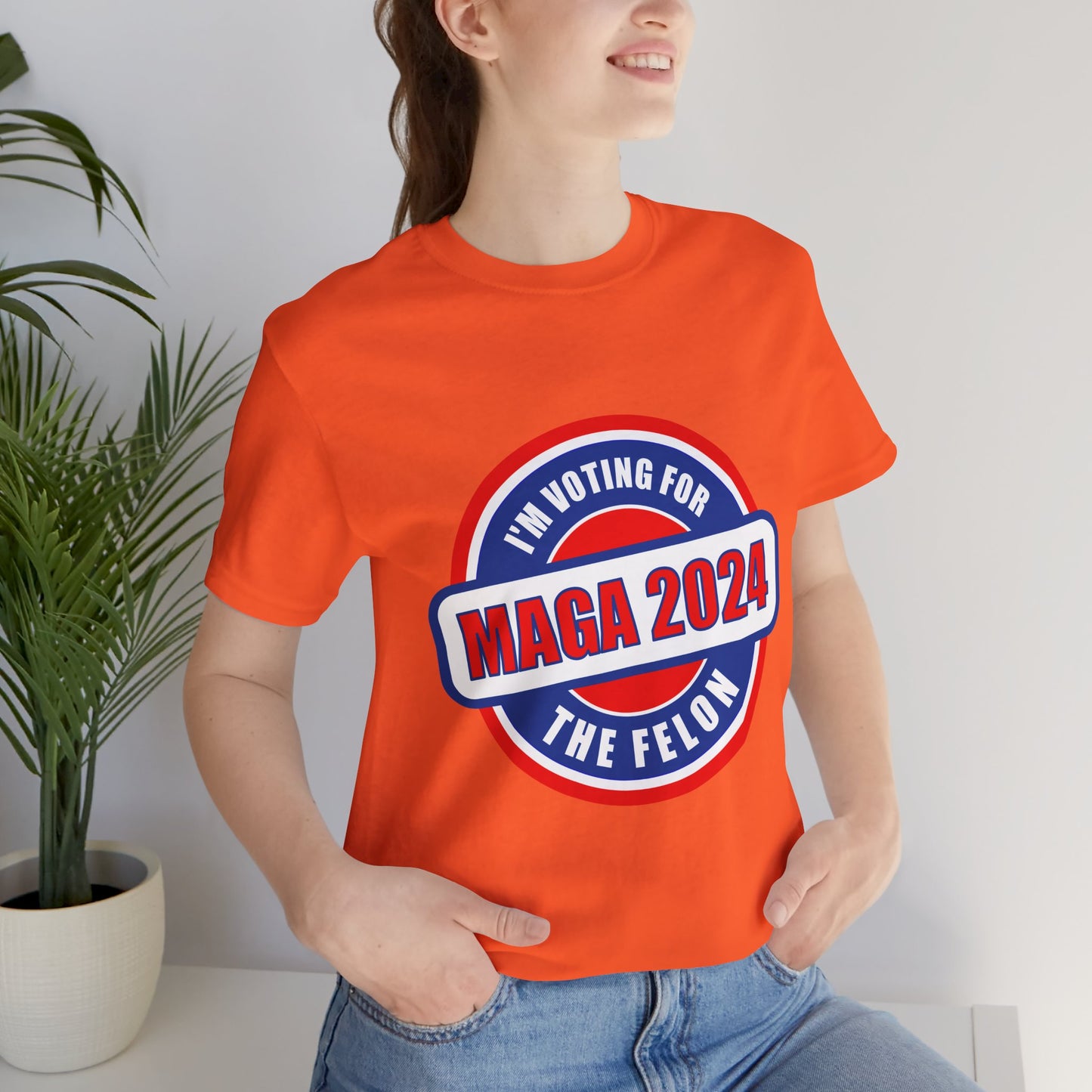 I'm Voting for the Felon Mega 2024 Unisex Jersey Short Sleeve Tee