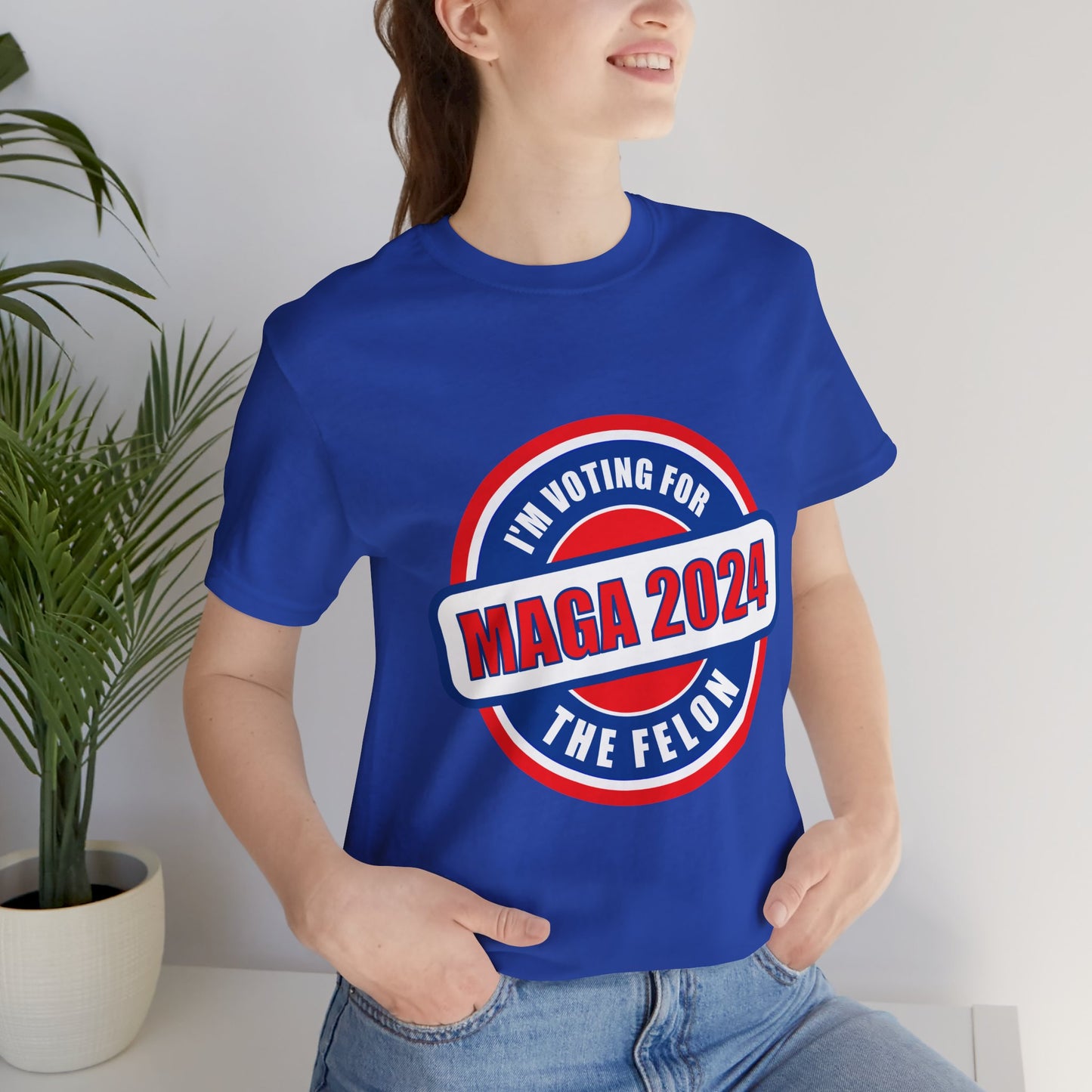 I'm Voting for the Felon Mega 2024 Unisex Jersey Short Sleeve Tee