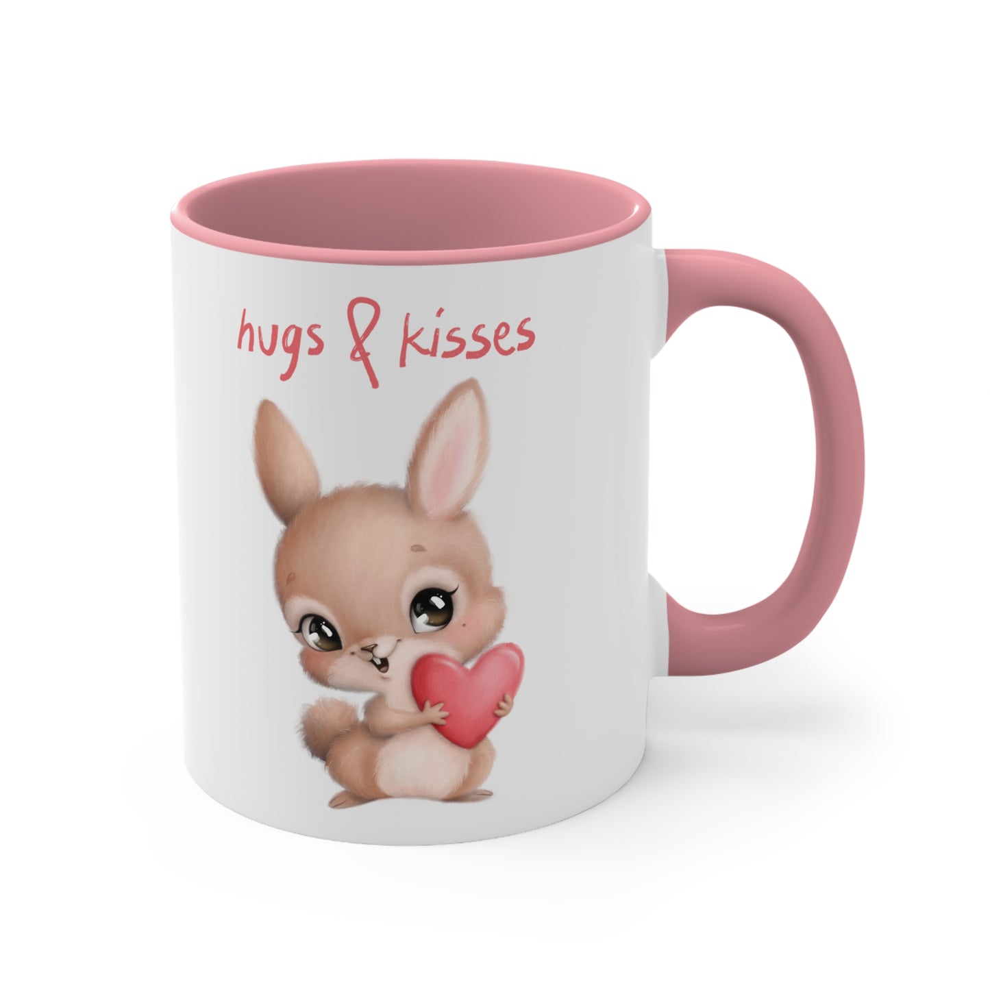 Hugs & Kisses Bunny Accent Coffee Mug, 11oz