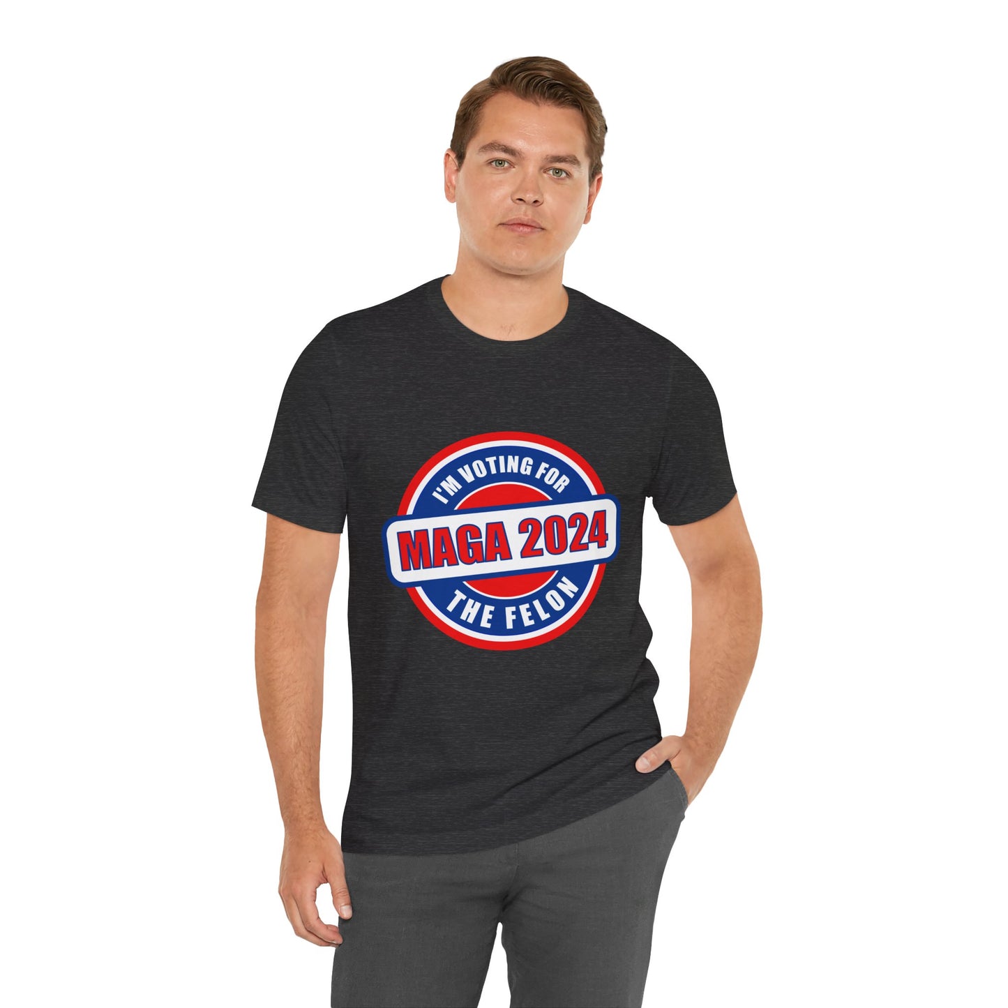 I'm Voting for the Felon Mega 2024 Unisex Jersey Short Sleeve Tee