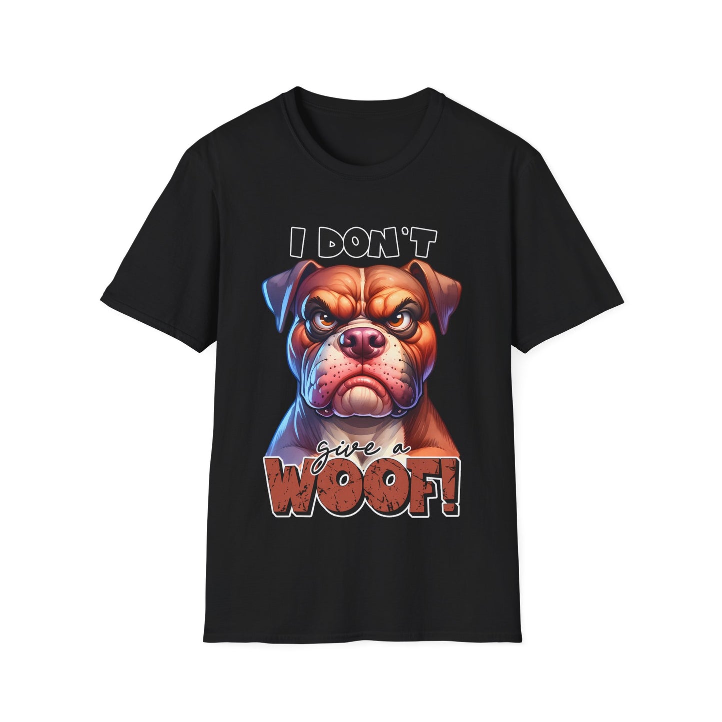 Graphic Dog Lover T-Shirt - 'I Don't Give a Woof!' Unisex Softstyle Tee