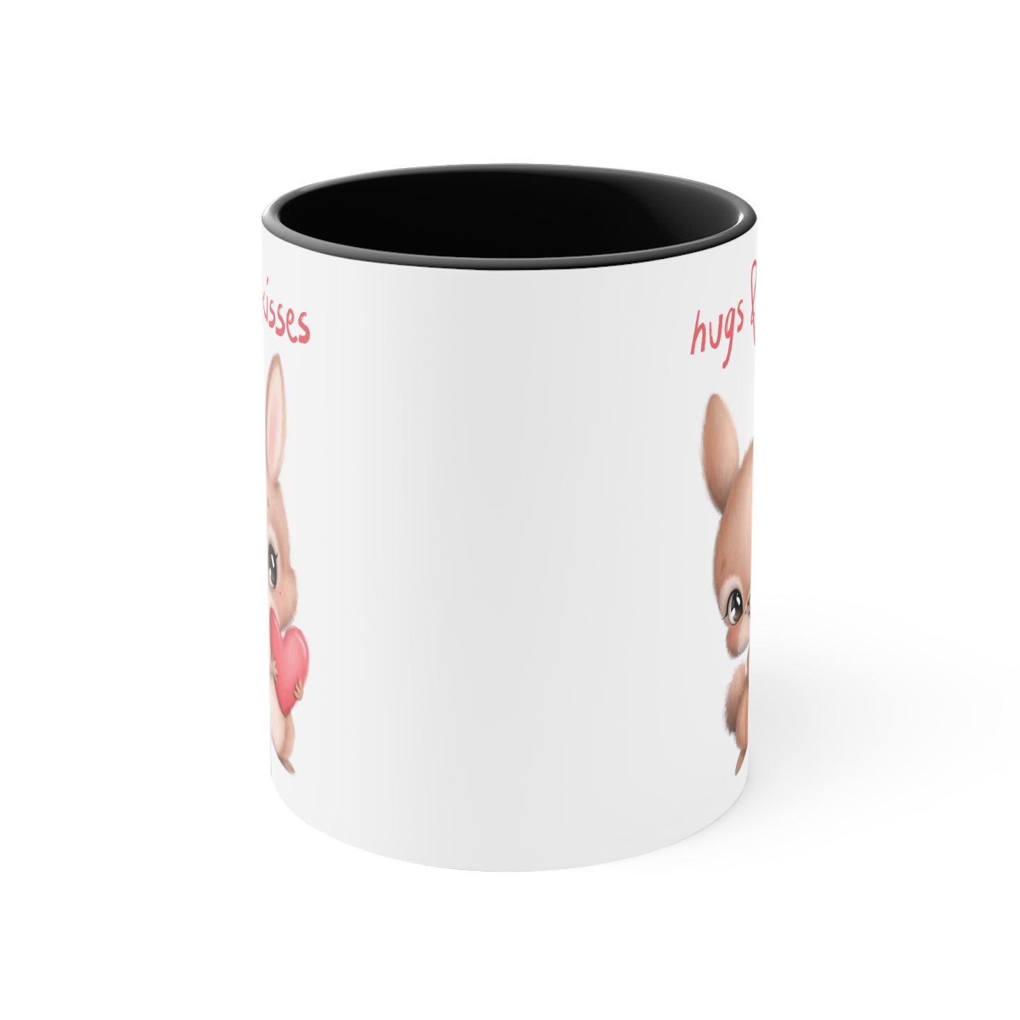Hugs & Kisses Bunny Accent Coffee Mug, 11oz