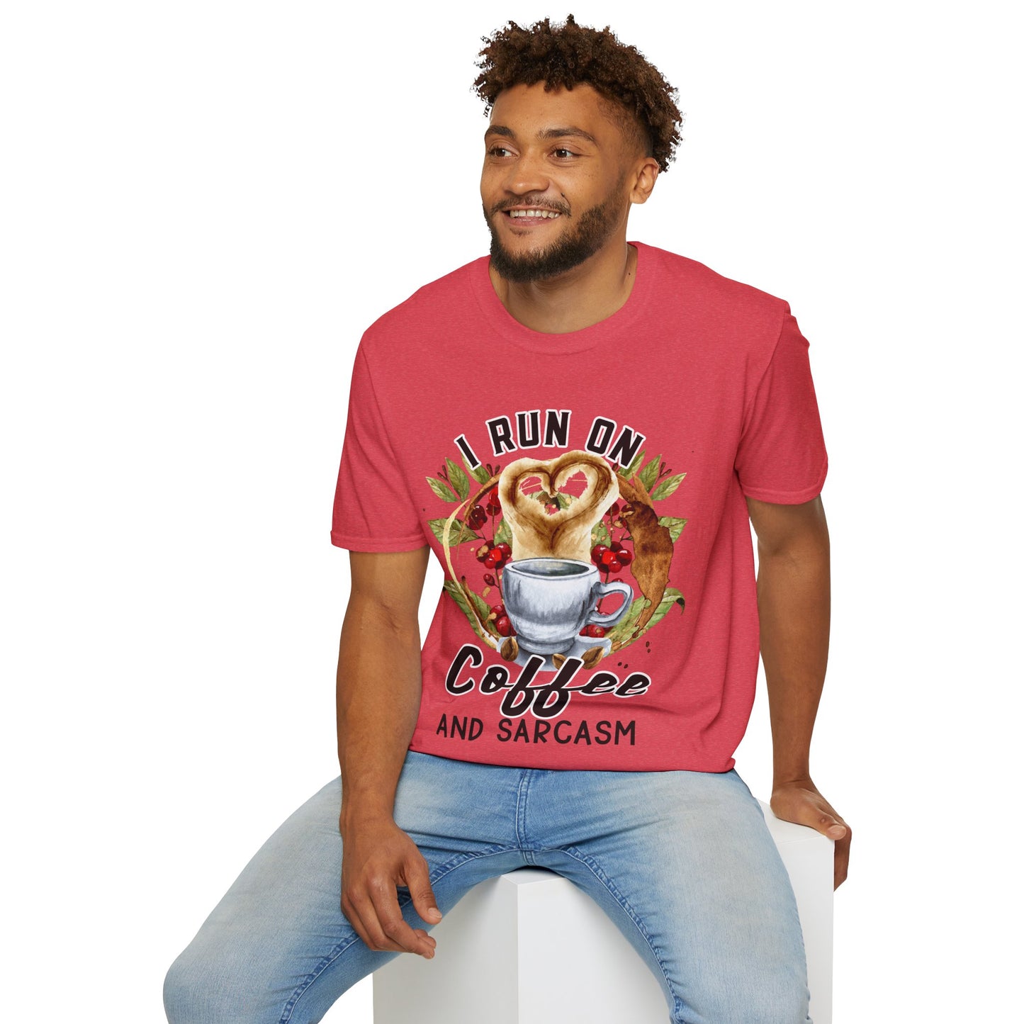 Funny Coffee and Sarcasm Unisex Softstyle T-Shirt