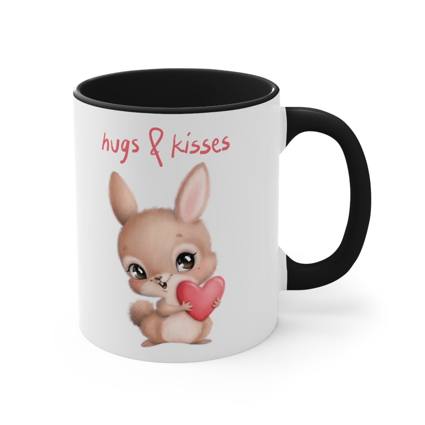 Hugs & Kisses Bunny Accent Coffee Mug, 11oz