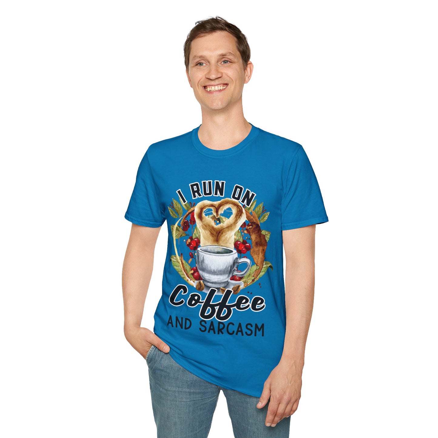 Funny Coffee and Sarcasm Unisex Softstyle T-Shirt