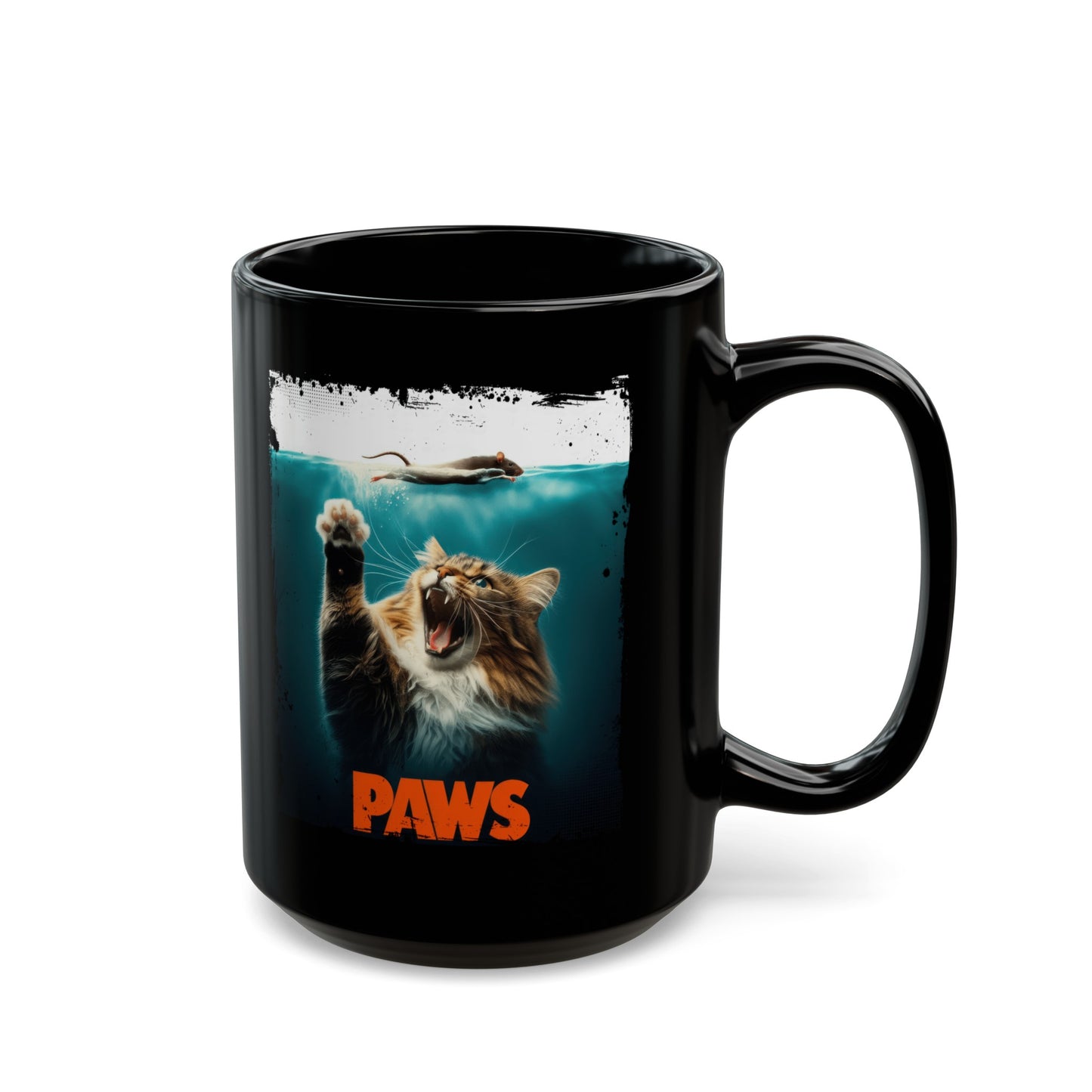 Paws Attack of the Fluff Black Mug (11oz, 15oz)