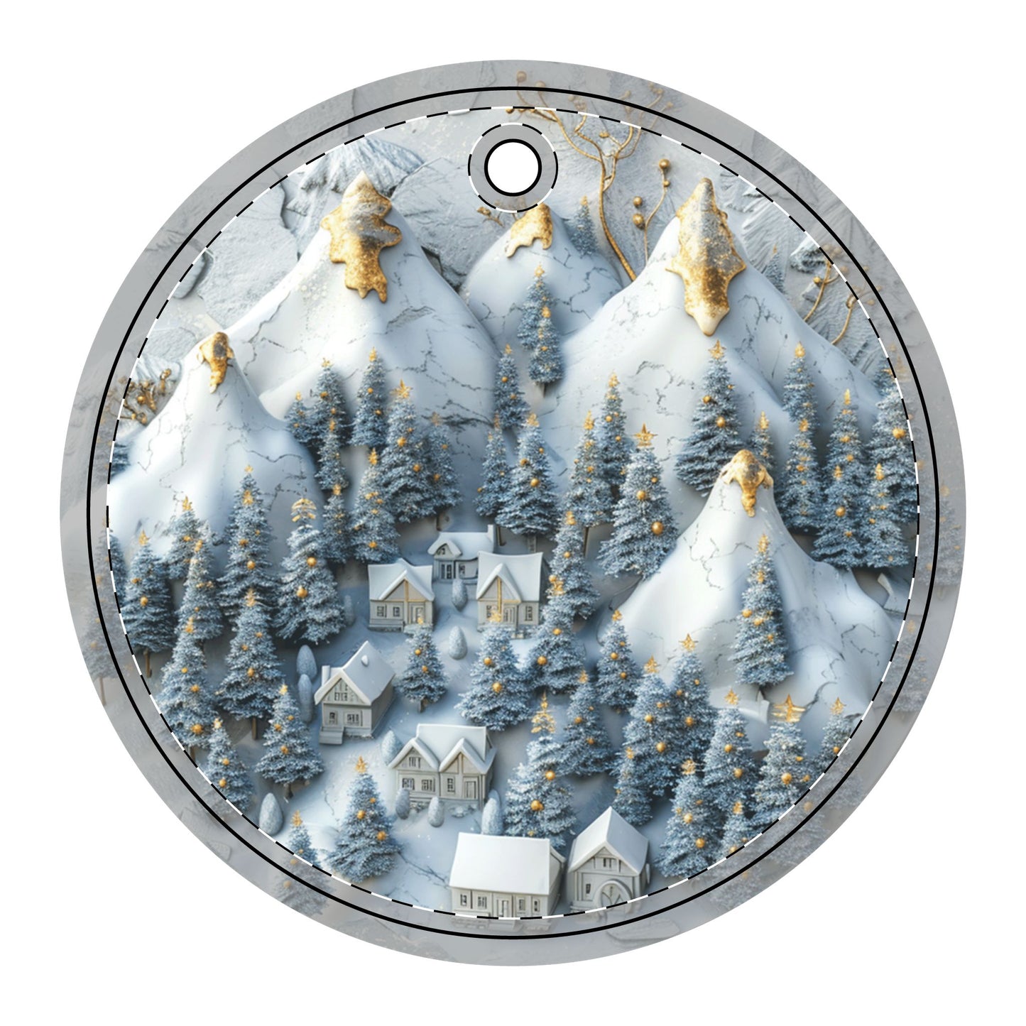 Beautiful Village Ceramic Ornaments (2-Side Print)