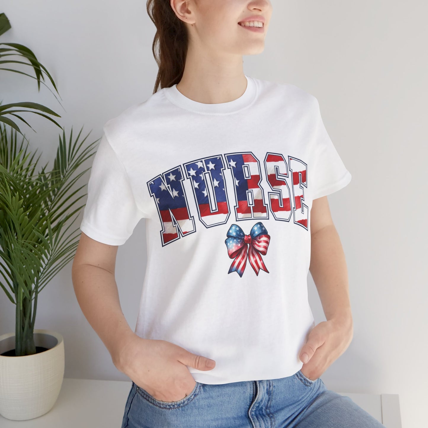 Patriotic Nurse Unisex Jersey Short Sleeve Tee