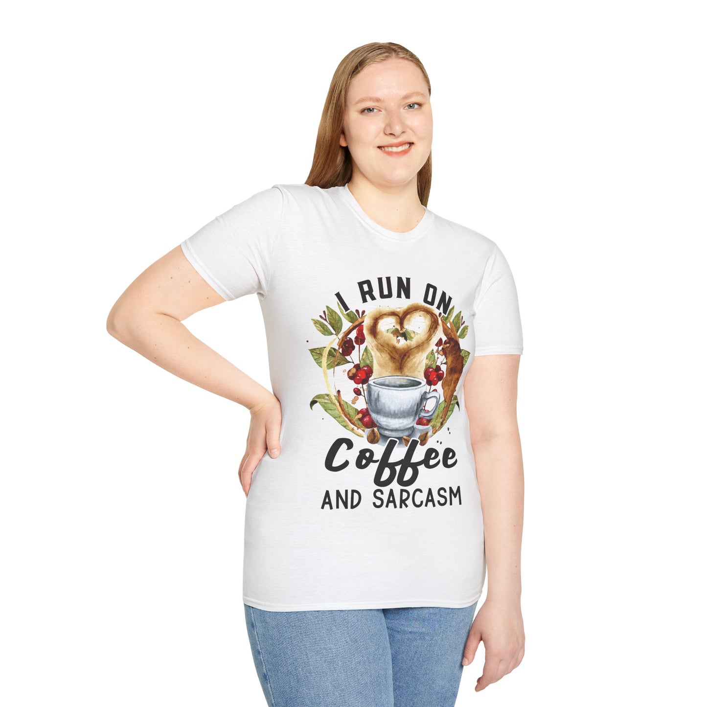 Funny Coffee and Sarcasm Unisex Softstyle T-Shirt