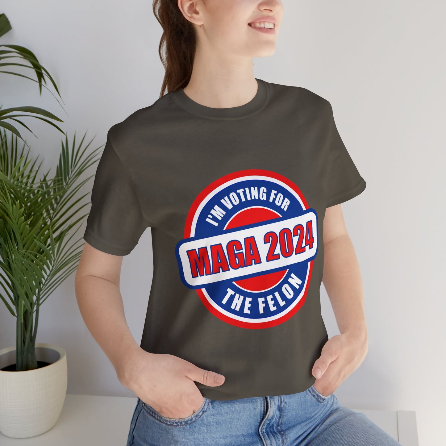 I'm Voting for the Felon Mega 2024 Unisex Jersey Short Sleeve Tee