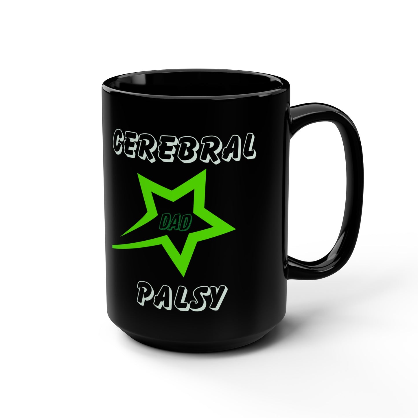 Cerebral Palsy Black Mug, 15oz