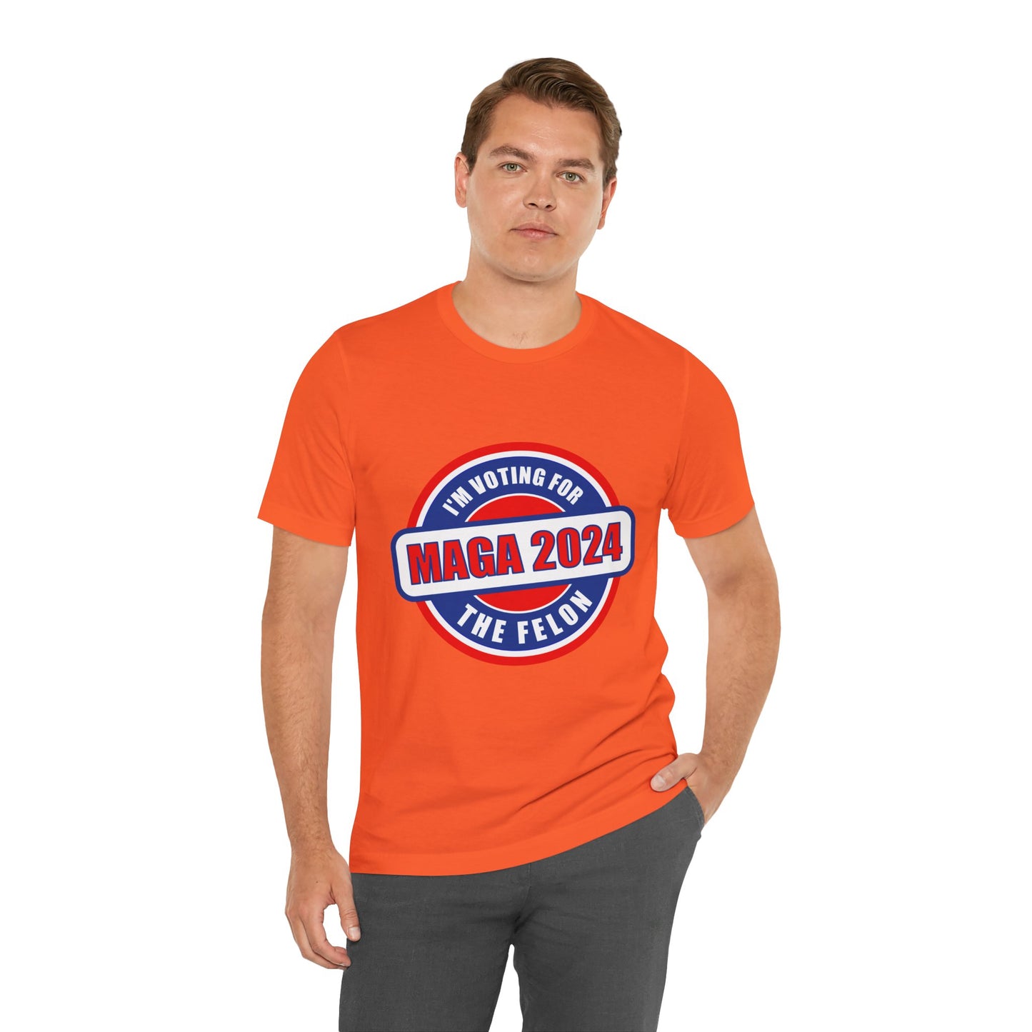 I'm Voting for the Felon Mega 2024 Unisex Jersey Short Sleeve Tee