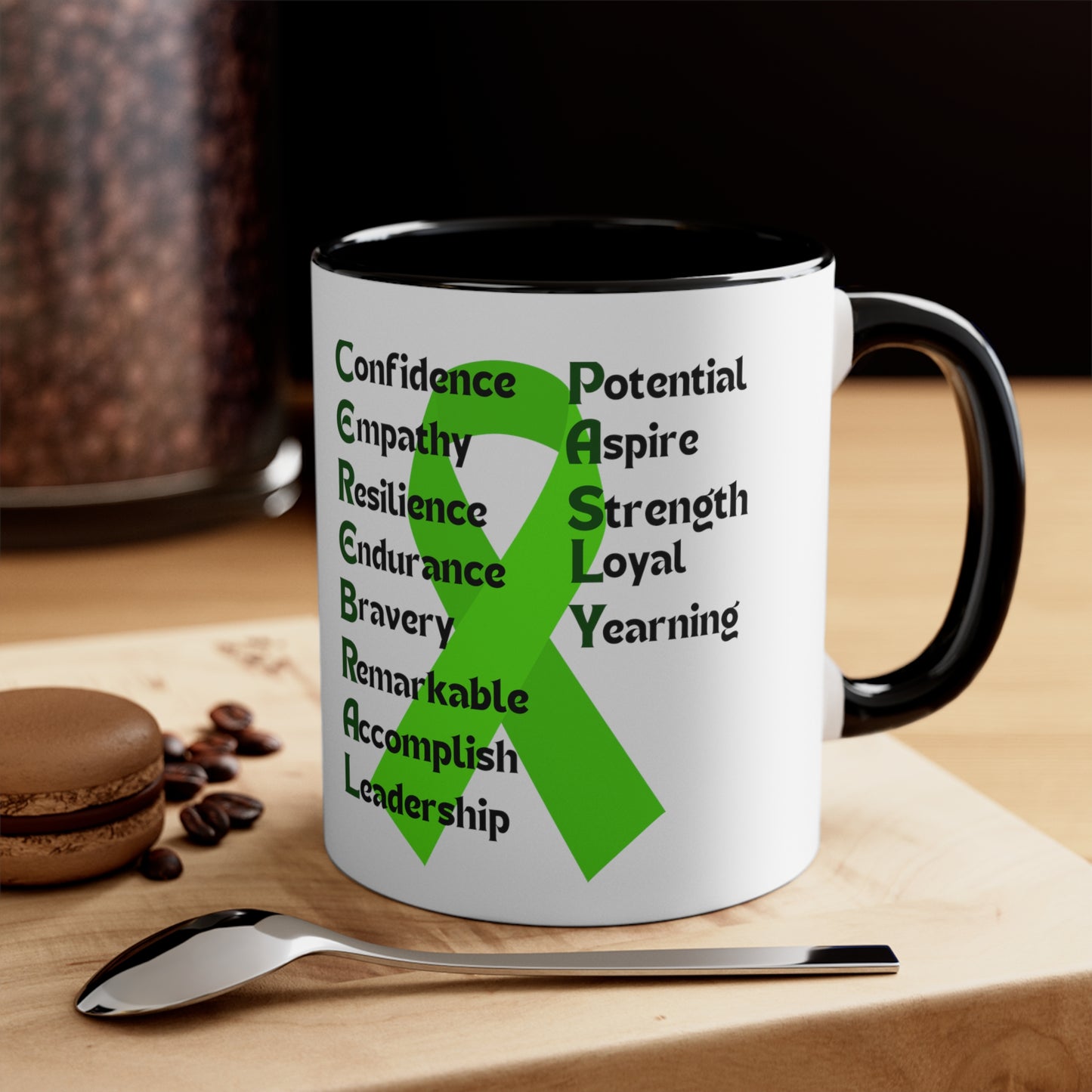 Cerebral Palsy Warrior Inspirational Accent Coffee Mug, 11oz