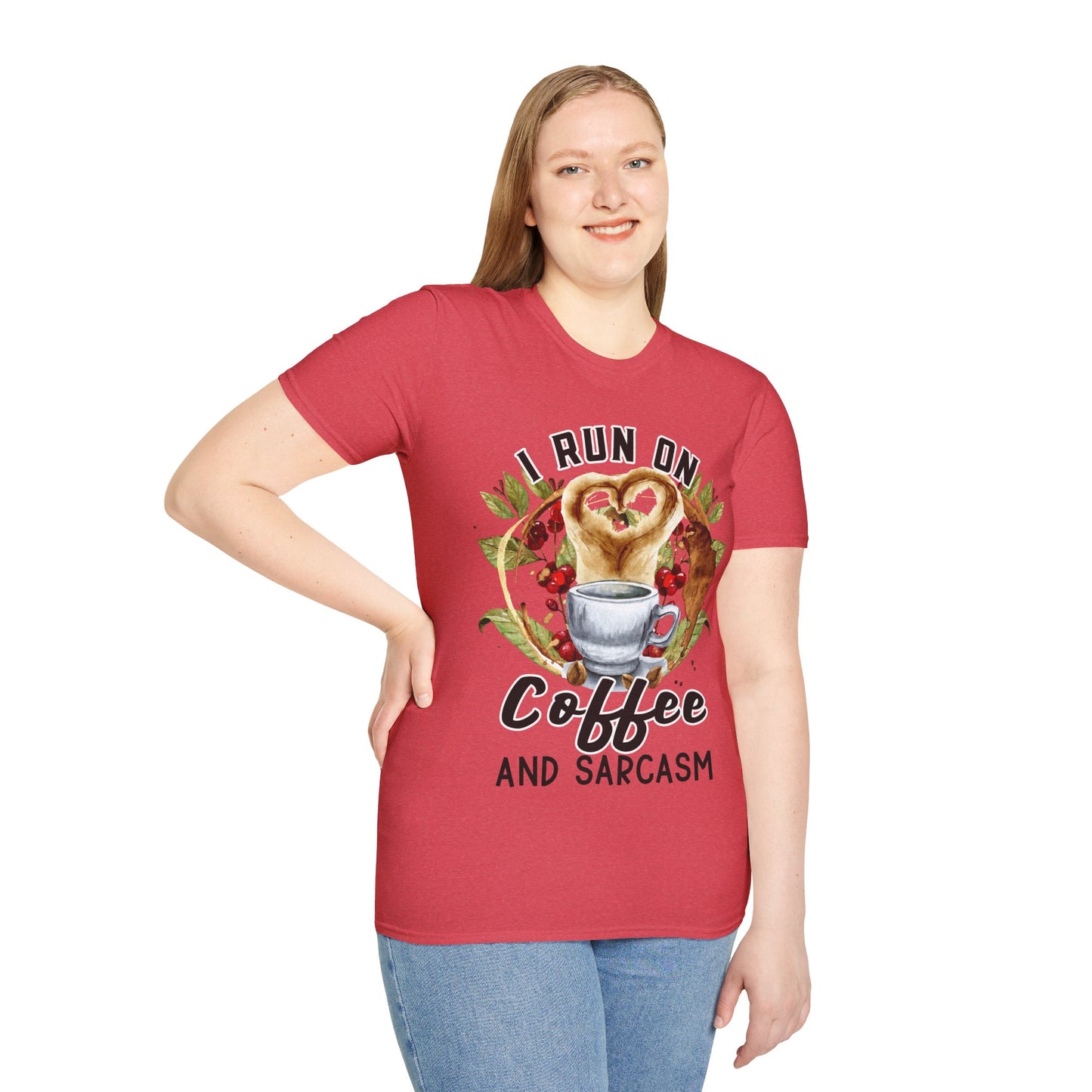 Funny Coffee and Sarcasm Unisex Softstyle T-Shirt