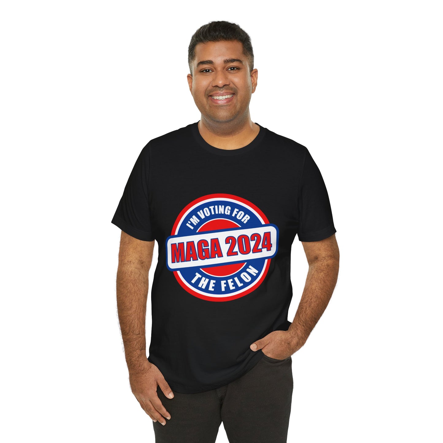 I'm Voting for the Felon Mega 2024 Unisex Jersey Short Sleeve Tee