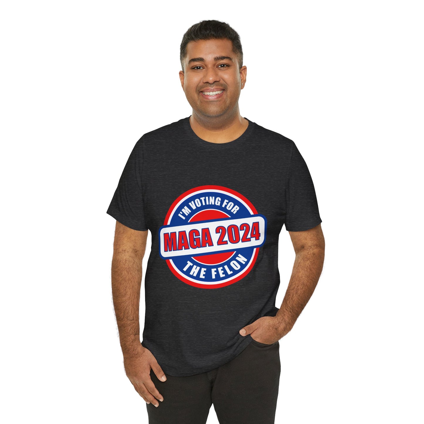 I'm Voting for the Felon Mega 2024 Unisex Jersey Short Sleeve Tee