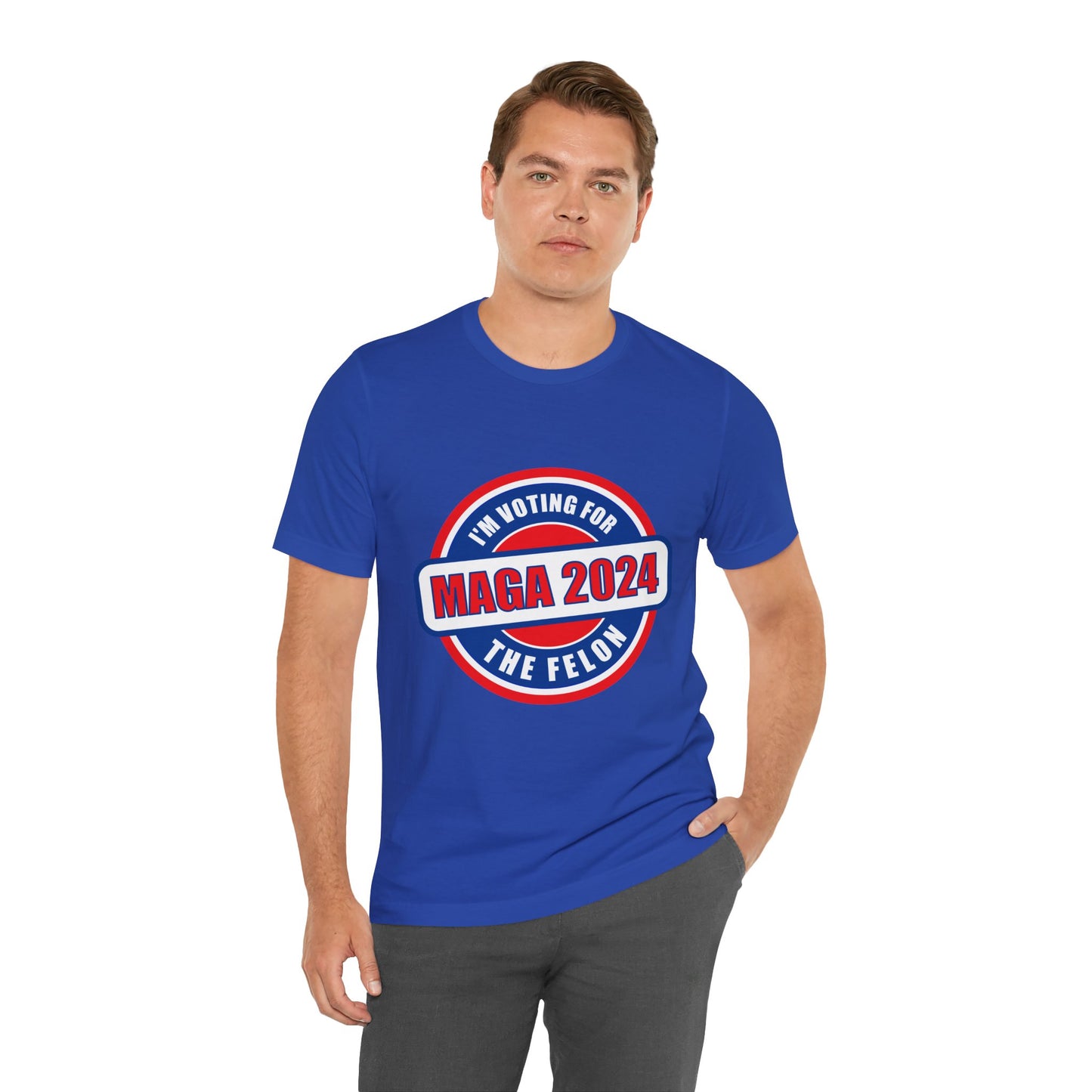 I'm Voting for the Felon Mega 2024 Unisex Jersey Short Sleeve Tee