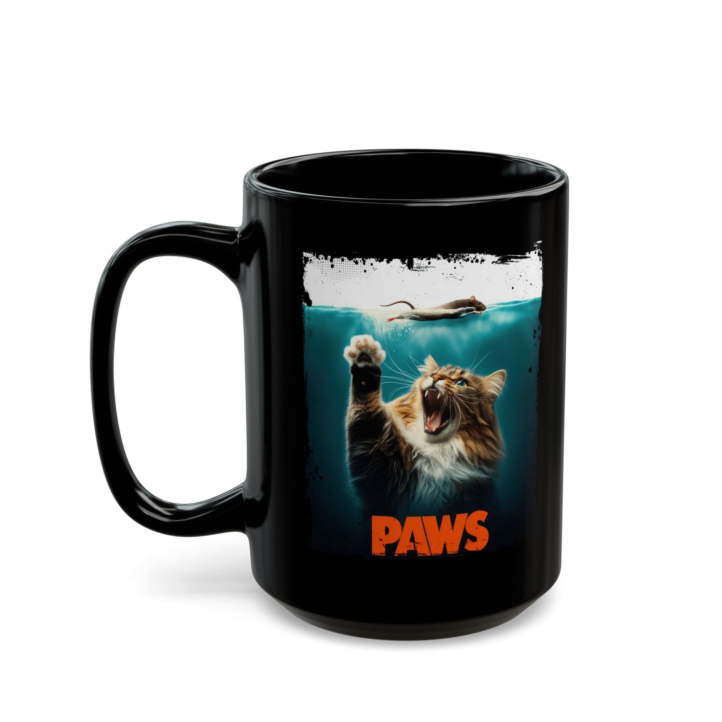 Paws Attack of the Fluff Black Mug (11oz, 15oz)