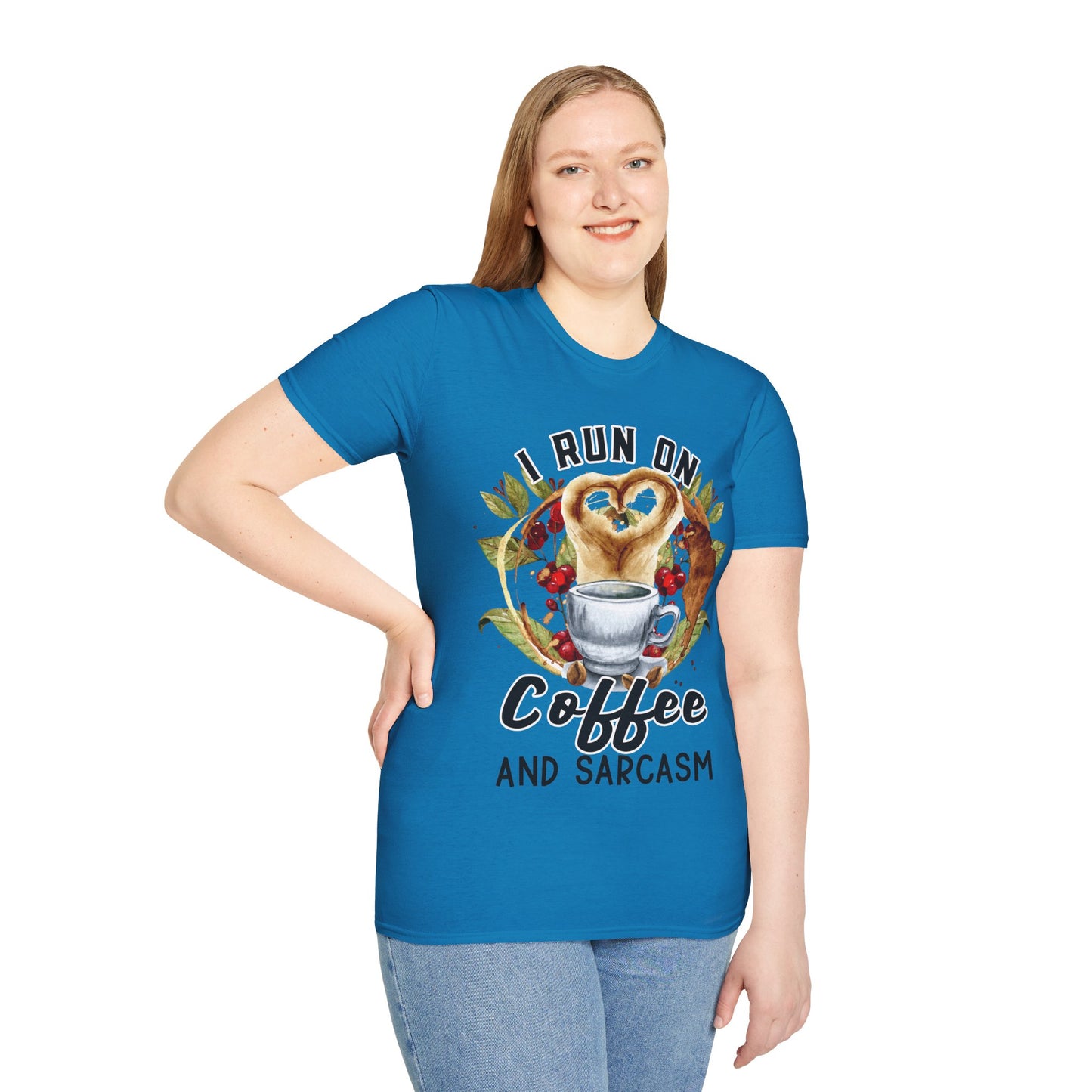 Funny Coffee and Sarcasm Unisex Softstyle T-Shirt