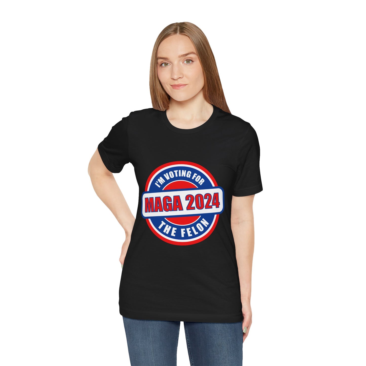 I'm Voting for the Felon Mega 2024 Unisex Jersey Short Sleeve Tee