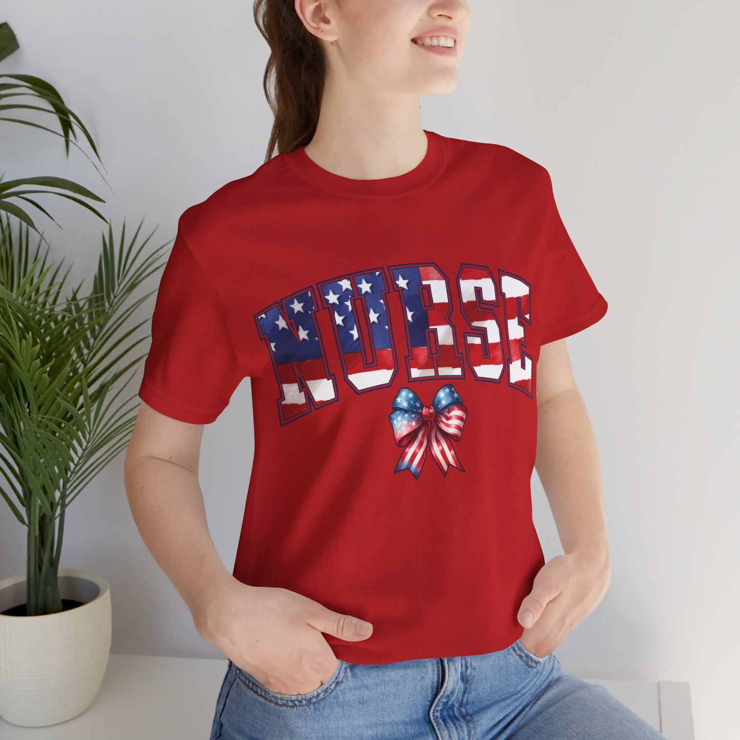 Patriotic Nurse Unisex Jersey Short Sleeve Tee